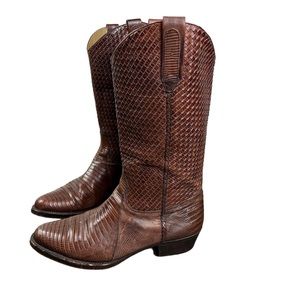 Neiman Marcus Handmade Genuine Lizard Skin boots Made in Spain Size 8 M